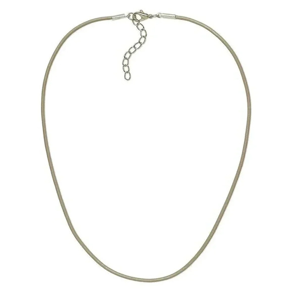 Taupe 16" Greek Rolled Genuine Leather Cord Necklace - Picture 1 of 1